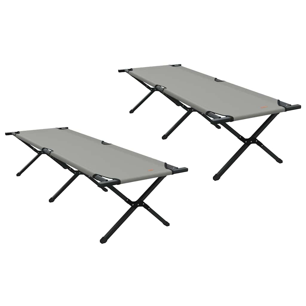 Sammenleggbar Camping Seng Grå Oxford-Stoff