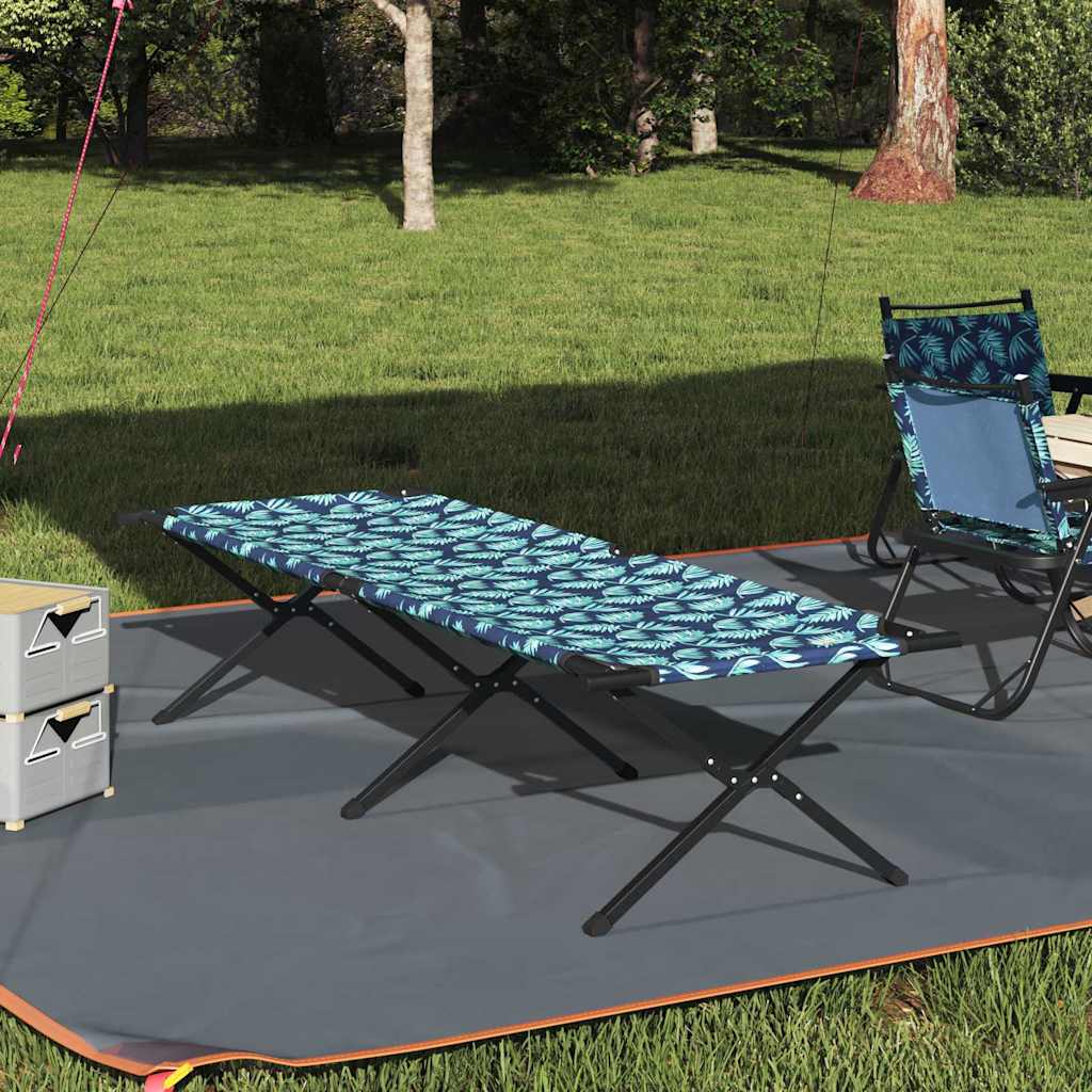 Sammenleggbar Camping Seng Bladmønster Oxford-Stoff
