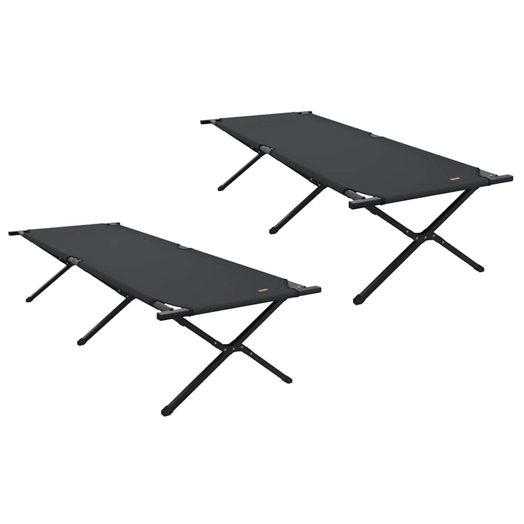 Sammenleggbar Camping Seng Svart Oxford-Stoff