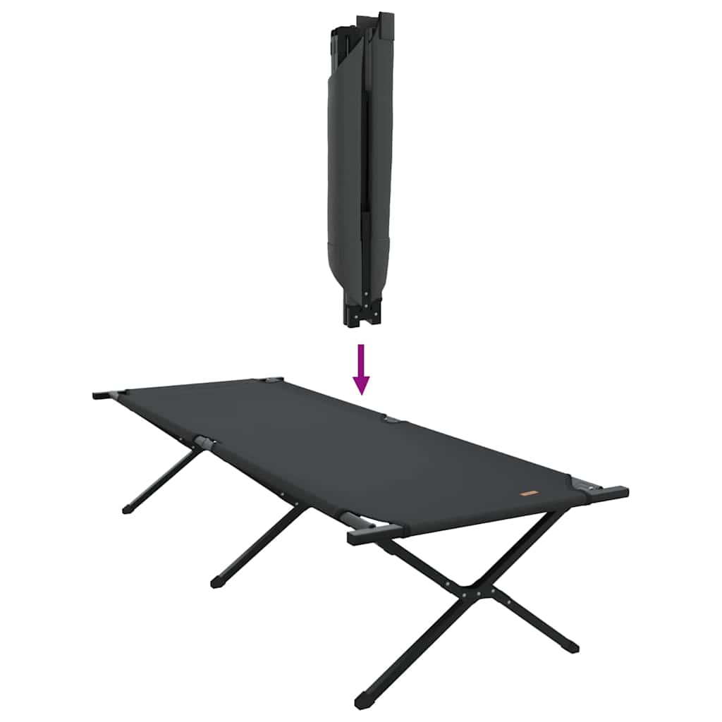 Sammenleggbar Camping Seng Svart Oxford-Stoff