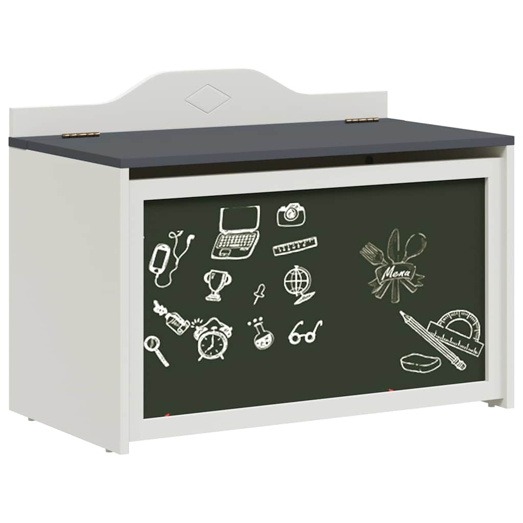 Lekekasse Grå Og Hvit 73 X 33 X 55 Cm Konstruert Tre