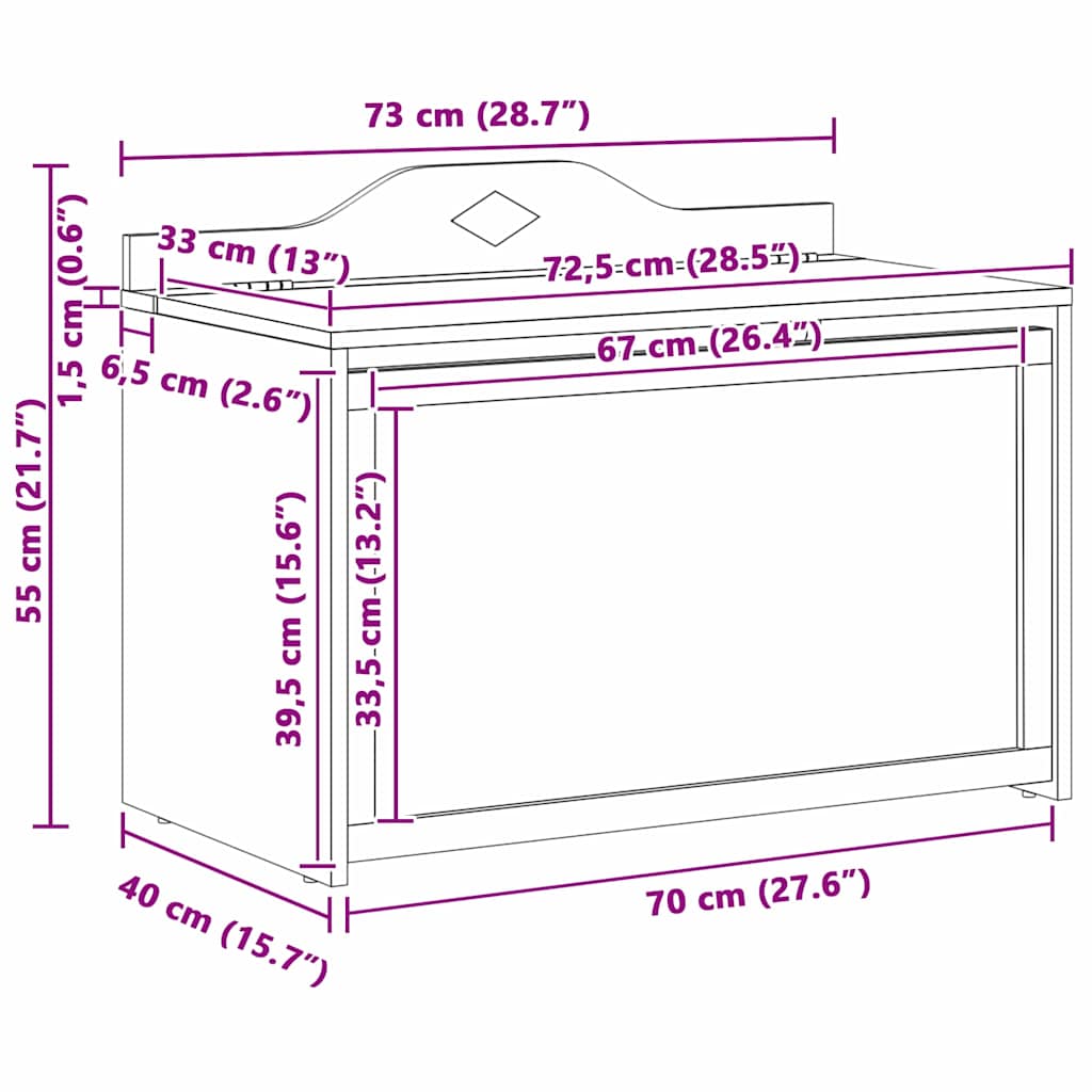 Lekekasse Grå Og Hvit 73 X 33 X 55 Cm Konstruert Tre