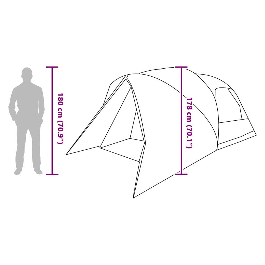 Dome Telt 4-Personer Med Tak Grønn 455 X 252 X 178 Cm