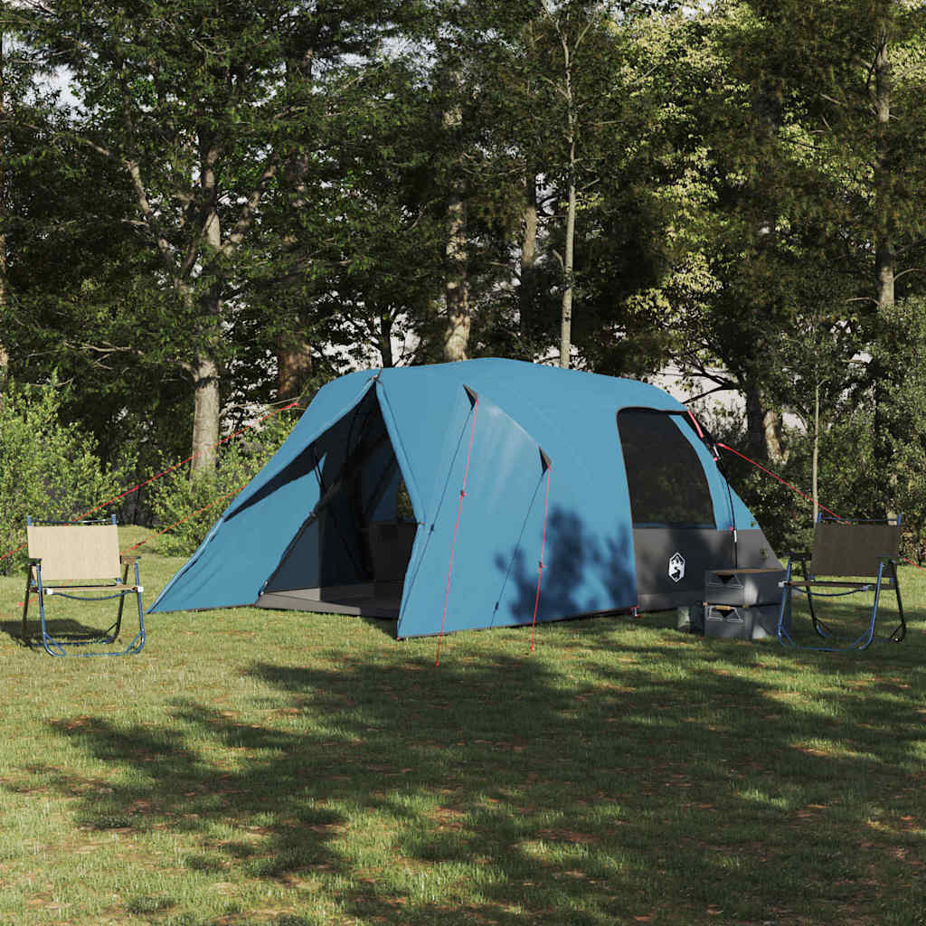 Dome Telt 4-Personer Med Tak Med Lagring Blå 455 X 252 X 178 Cm