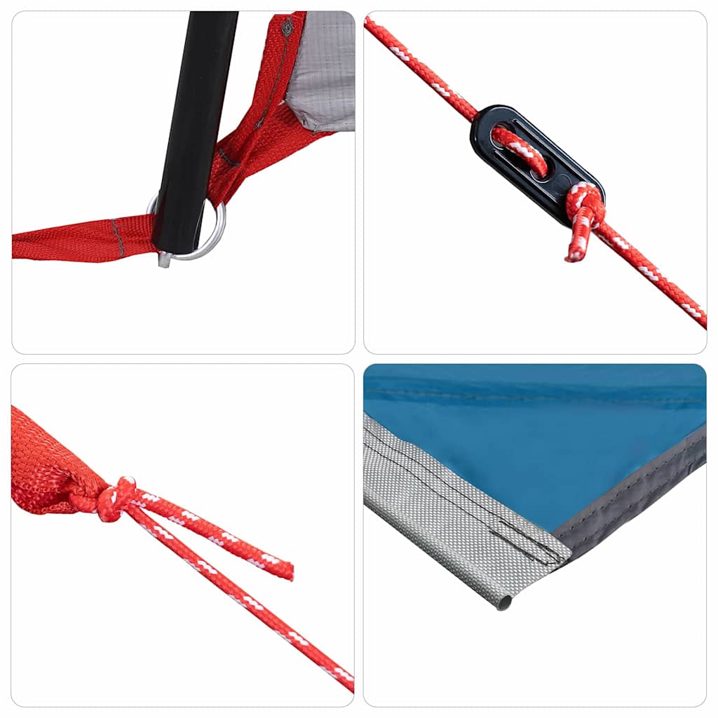 Campingvogn Telt 3-Personer Med Tak Blå 252 X 245 X 245 Cm