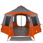 Hytte Telt For 12 Personer Grå Og Oransje 405 X 405 X 273 Cm