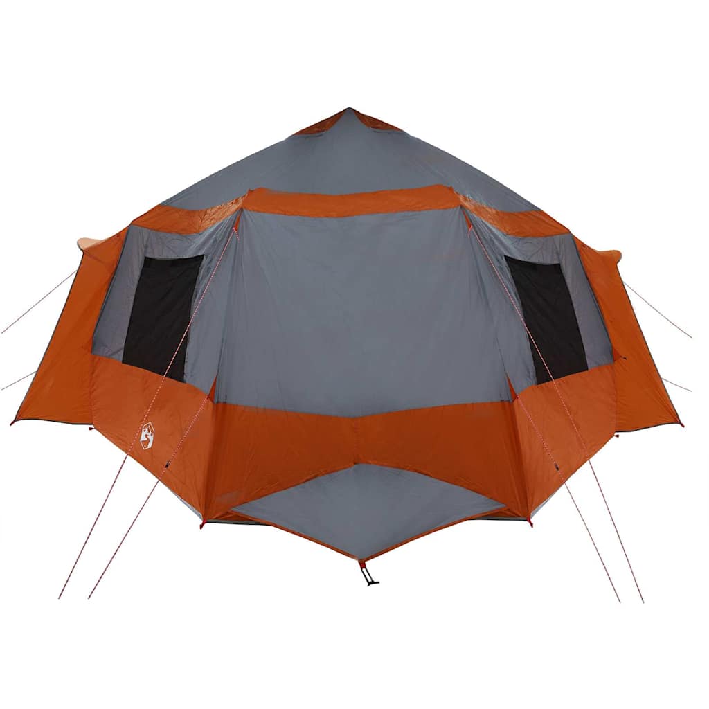 Hytte Telt For 12 Personer Grå Og Oransje 405 X 405 X 273 Cm