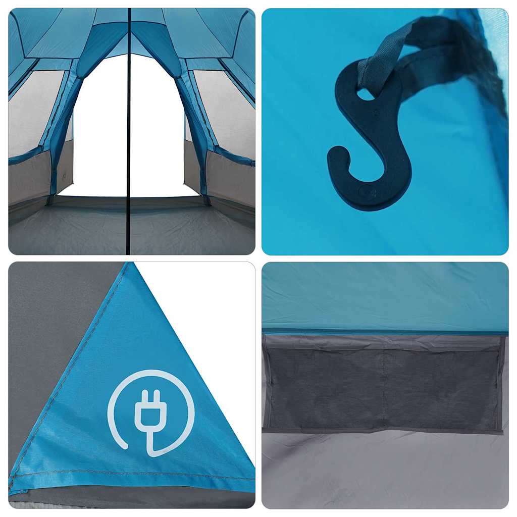 Teepee Telt 5-Person Med Tak Med Lagring Blå 545 X 450 X 295 Cm