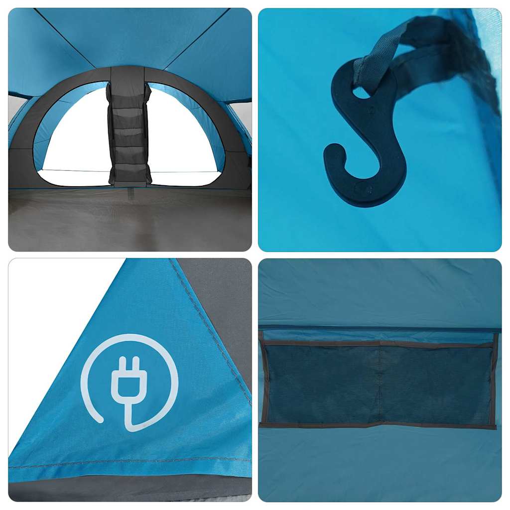 Tunnel Telt For 8 Personer Med Tak Blå 710 X 460 X 245 Cm