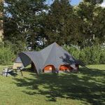 Teepee Telt 3-Person Med Tak Grå Og Oransje 600 X 600 X 347 Cm