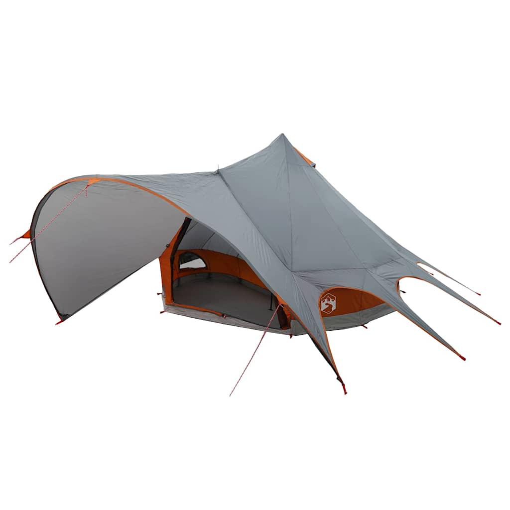 Teepee Telt 3-Person Med Tak Grå Og Oransje 600 X 600 X 347 Cm