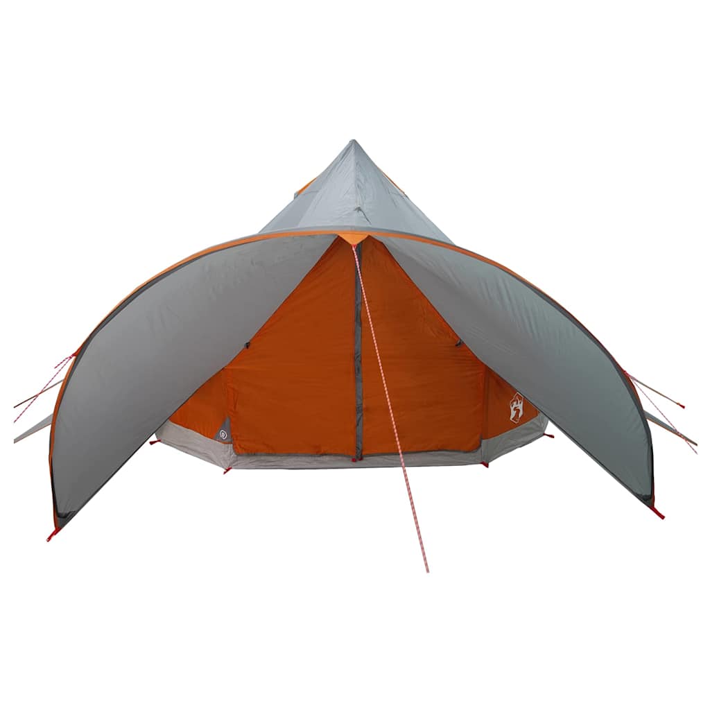 Teepee Telt 3-Person Med Tak Grå Og Oransje 600 X 600 X 347 Cm