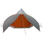 Teepee Telt 3-Person Med Tak Grå Og Oransje 600 X 600 X 347 Cm