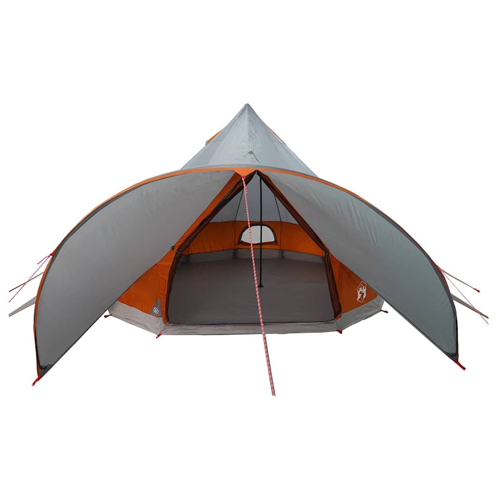 Teepee Telt 3-Person Med Tak Grå Og Oransje 600 X 600 X 347 Cm