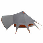Teepee Telt 3-Person Med Tak Grå Og Oransje 600 X 600 X 347 Cm