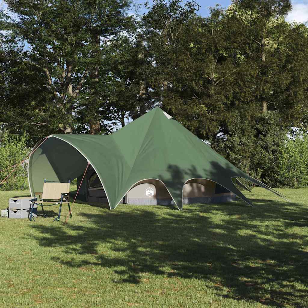 Teepee Telt 5-Person Med Tak Grønn Og Grå 415 X 415 X 247 Cm