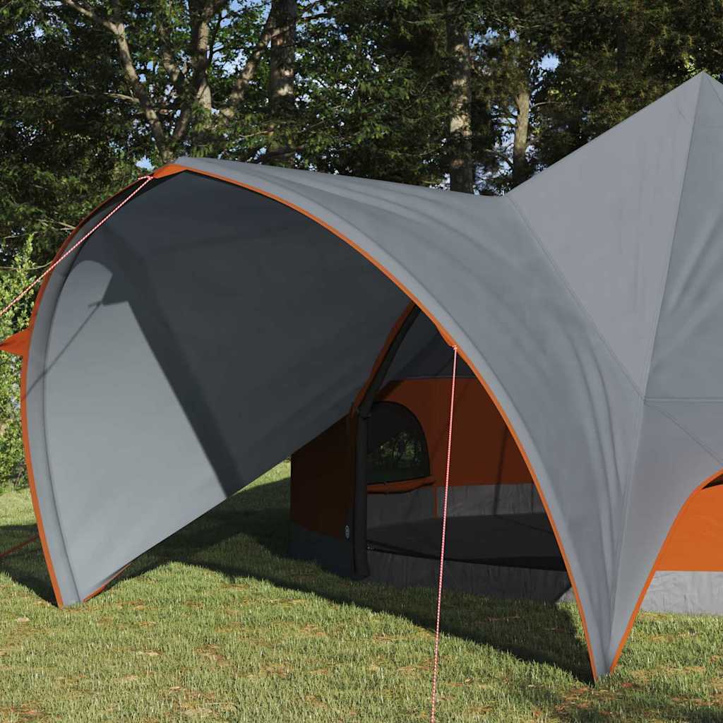 Teepee Telt 5-Person Med Tak Grå Og Oransje 415 X 415 X 247 Cm