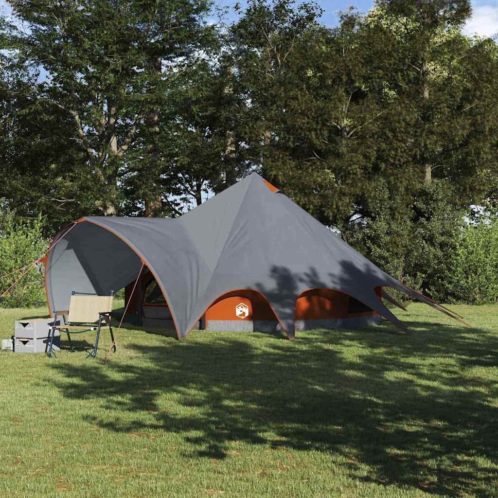Teepee Telt 5-Person Med Tak Grå Og Oransje 415 X 415 X 247 Cm