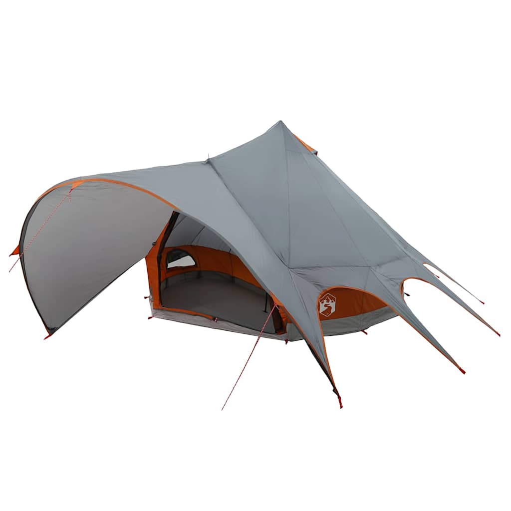 Teepee Telt 5-Person Med Tak Grå Og Oransje 415 X 415 X 247 Cm