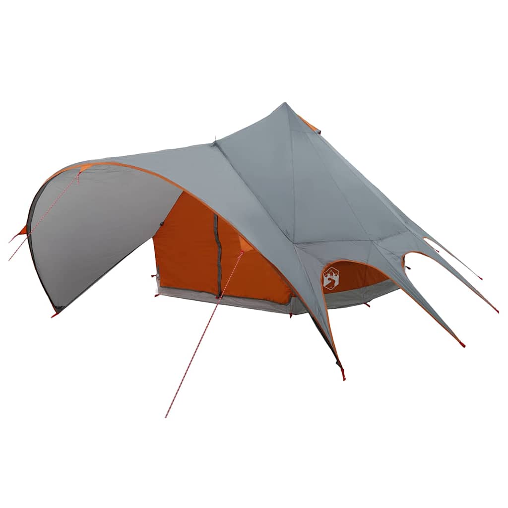 Teepee Telt 5-Person Med Tak Grå Og Oransje 415 X 415 X 247 Cm