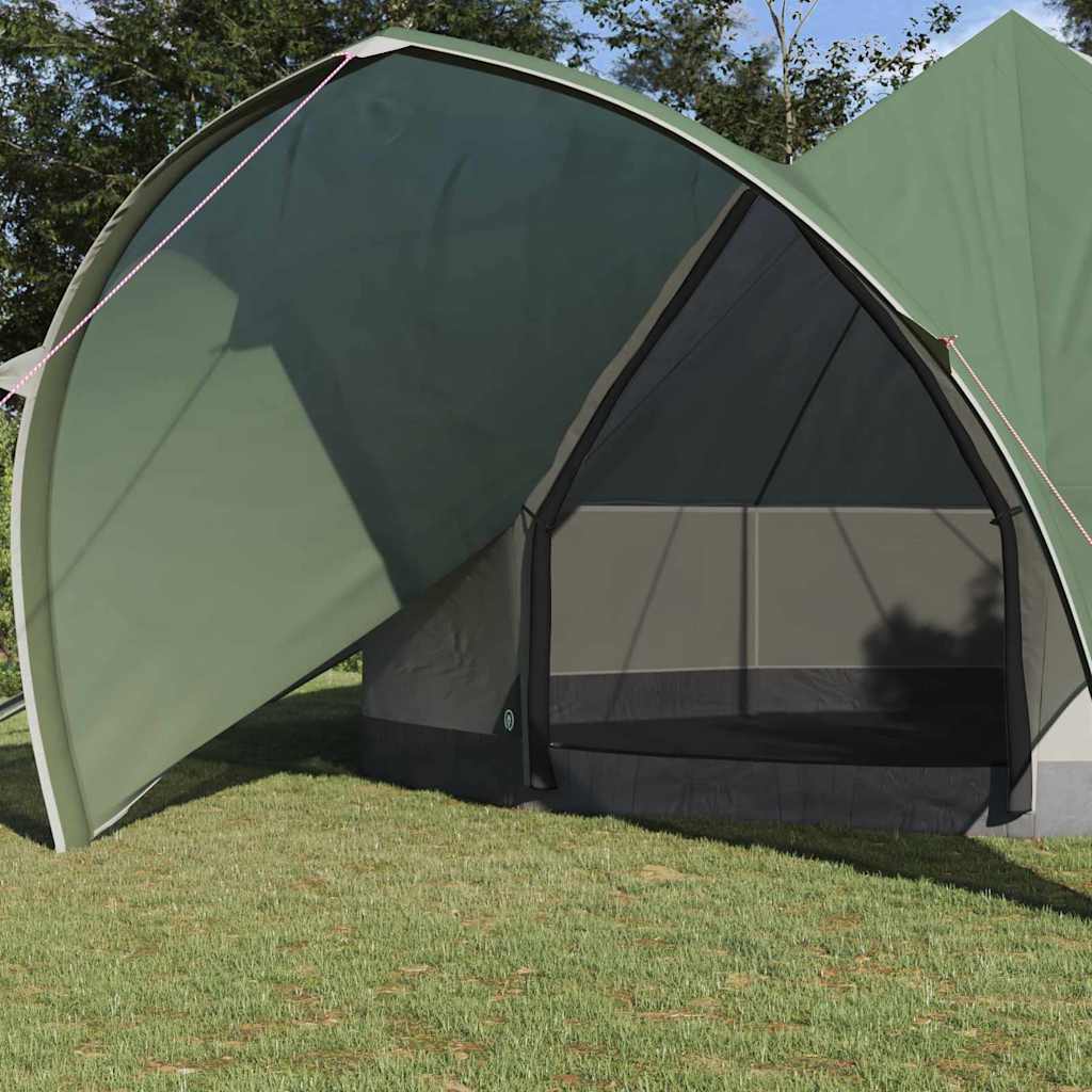 Teepee Teltt 7-Personer Med Tak Grønn Og Grå 600 X 600 X 347 Cm