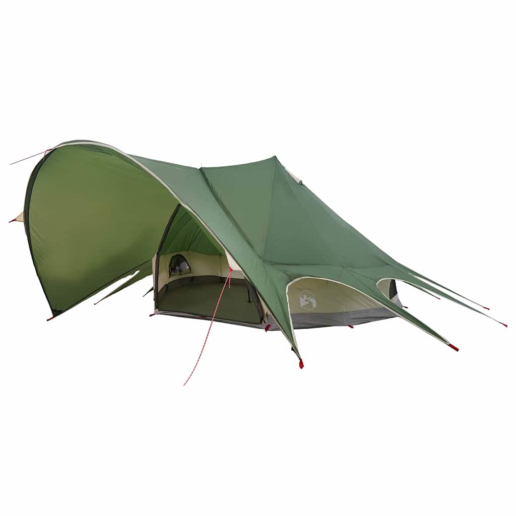 Teepee Teltt 7-Personer Med Tak Grønn Og Grå 600 X 600 X 347 Cm