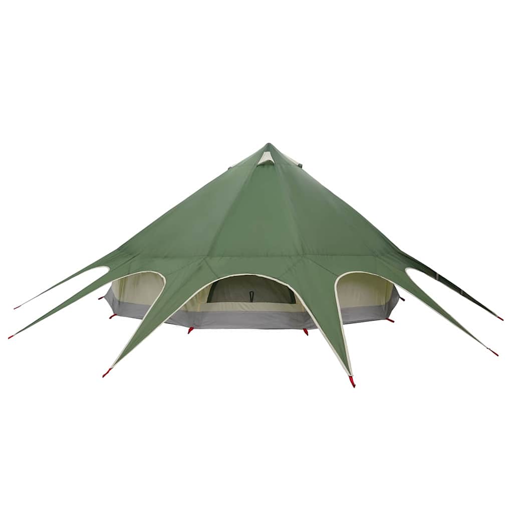 Teepee Teltt 7-Personer Med Tak Grønn Og Grå 600 X 600 X 347 Cm