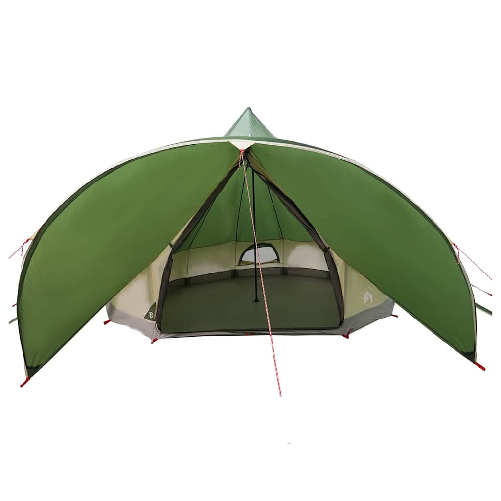 Teepee Teltt 7-Personer Med Tak Grønn Og Grå 600 X 600 X 347 Cm