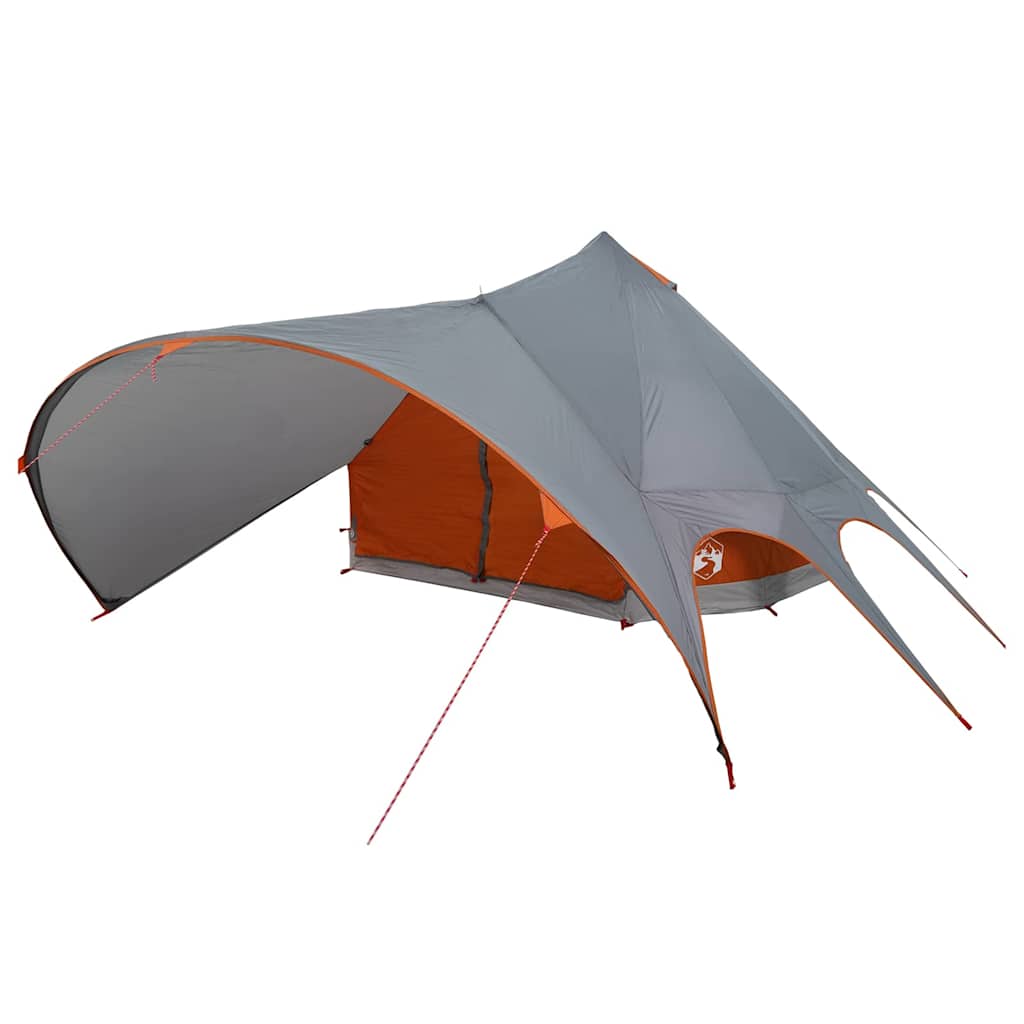 Teepee Teltt 7-Personer Grå Og Oransje 600 X 600 X 347 Cm