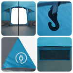 Dome Telt 4-Personer Med Tak Med Lagring Blå 505 X 450 X 248 Cm