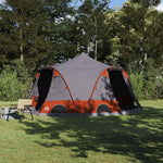 Dome Telt 4-Personer Med Tak Grå Og Oransje 505 X 450 X 248 Cm