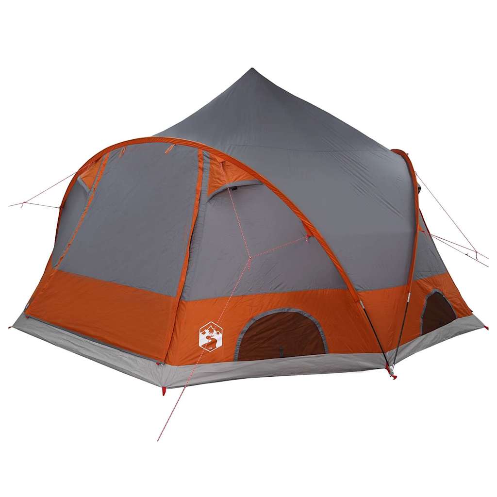 Dome Telt 4-Personer Med Tak Grå Og Oransje 505 X 450 X 248 Cm