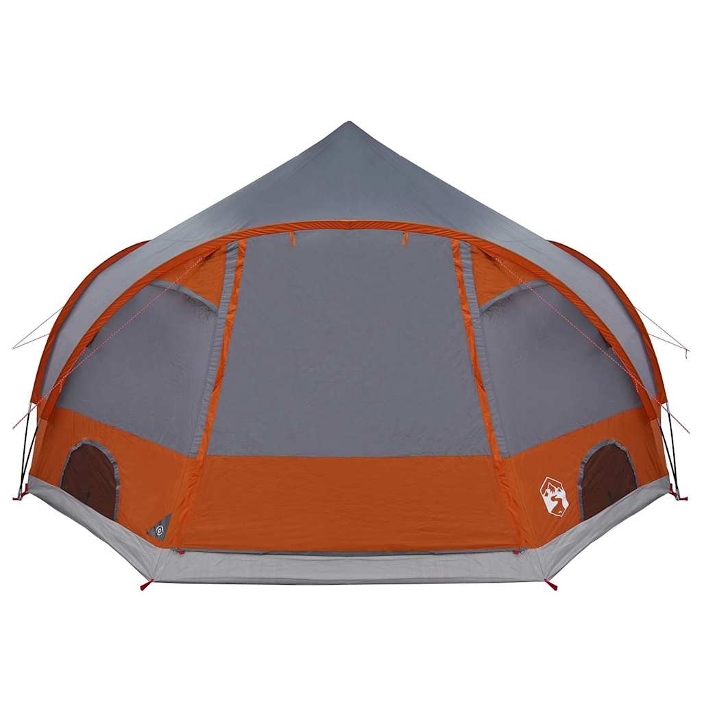 Dome Telt 4-Personer Med Tak Grå Og Oransje 505 X 450 X 248 Cm