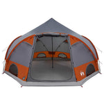 Dome Telt 4-Personer Med Tak Grå Og Oransje 505 X 450 X 248 Cm