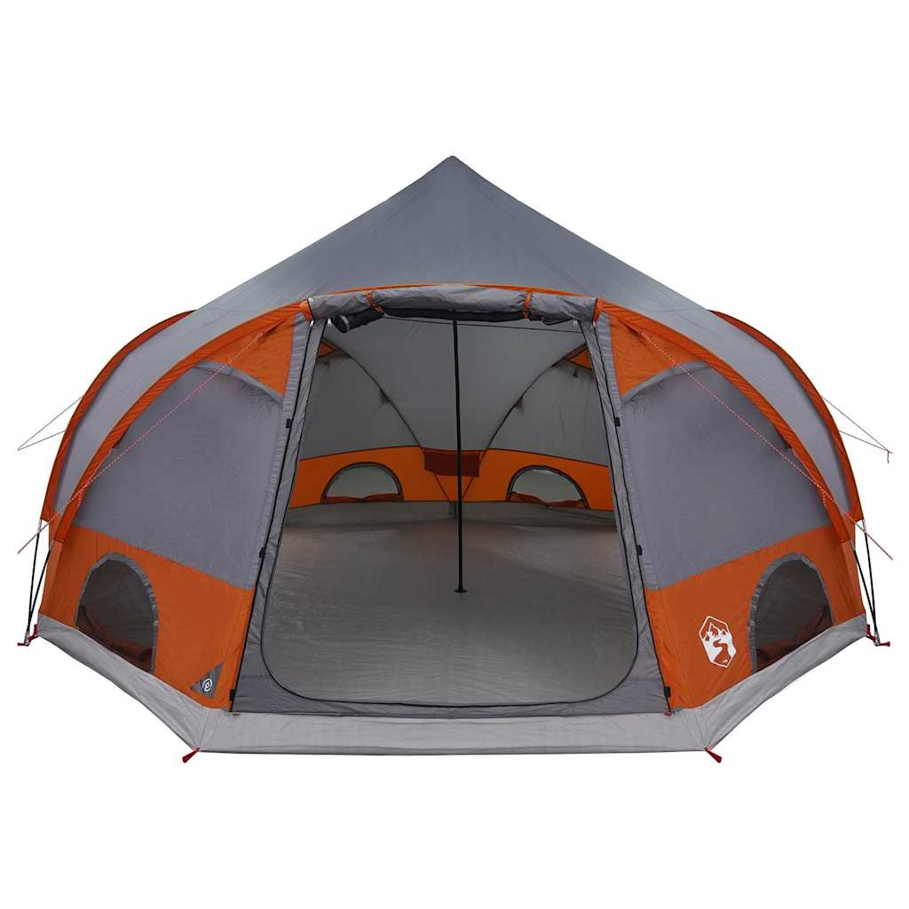 Dome Telt 4-Personer Med Tak Grå Og Oransje 505 X 450 X 248 Cm