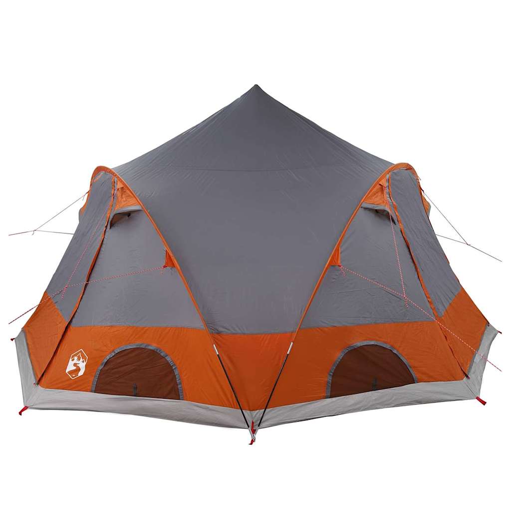 Dome Telt 4-Personer Med Tak Grå Og Oransje 505 X 450 X 248 Cm