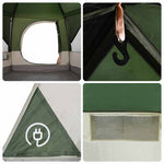 Hytte Telt For 5 Personer Grønn Og Hvit 333 X 317 X 194 Cm
