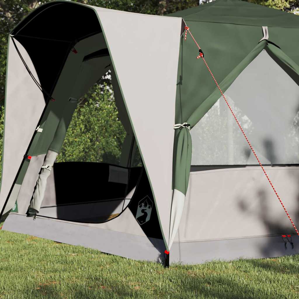 Hytte Telt For 5 Personer Grønn Og Hvit 333 X 317 X 194 Cm