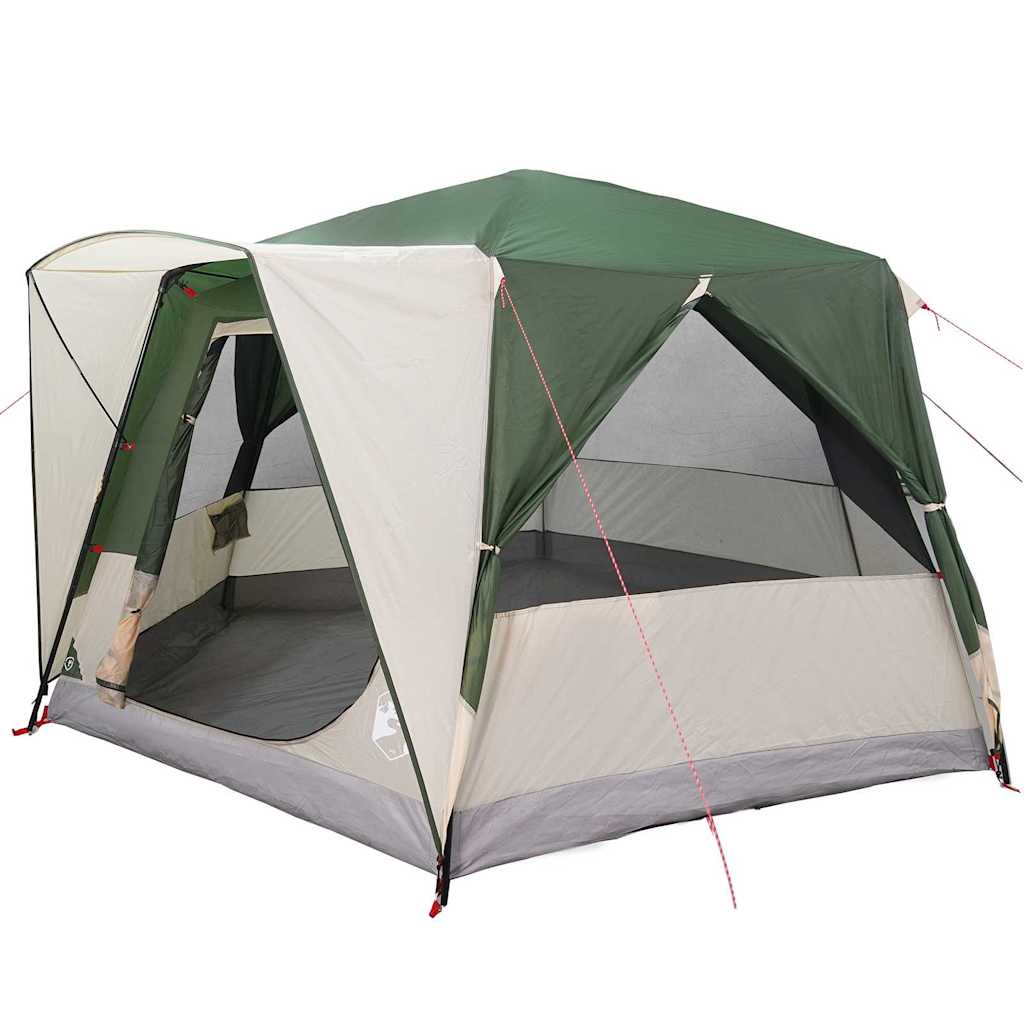 Hytte Telt For 5 Personer Grønn Og Hvit 333 X 317 X 194 Cm