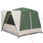 Hytte Telt For 5 Personer Grønn Og Hvit 333 X 317 X 194 Cm