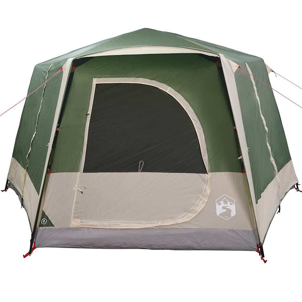 Hytte Telt For 5 Personer Grønn Og Hvit 333 X 317 X 194 Cm