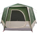 Hytte Telt For 5 Personer Grønn Og Hvit 333 X 317 X 194 Cm
