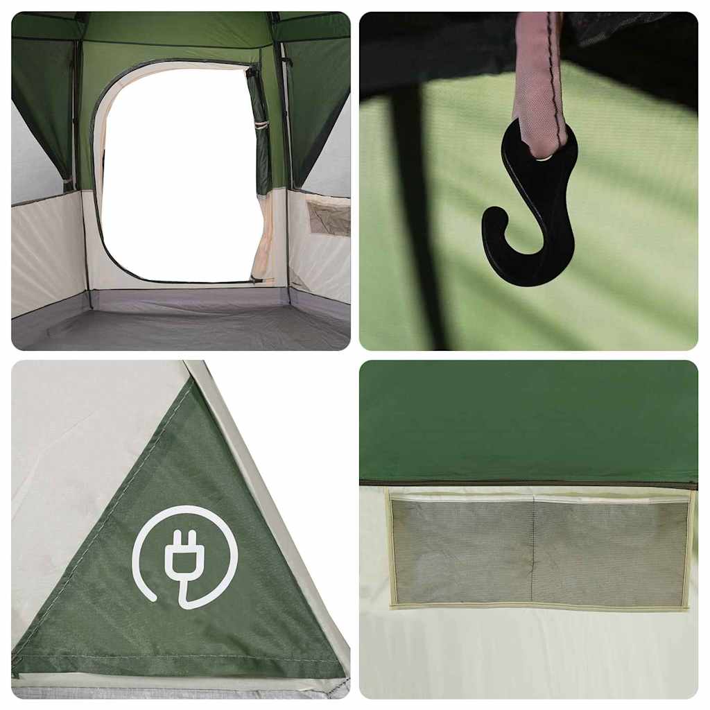 Hytte Telt For 3 Personer Grønn Og Hvit 320 X 320 X 203 Cm