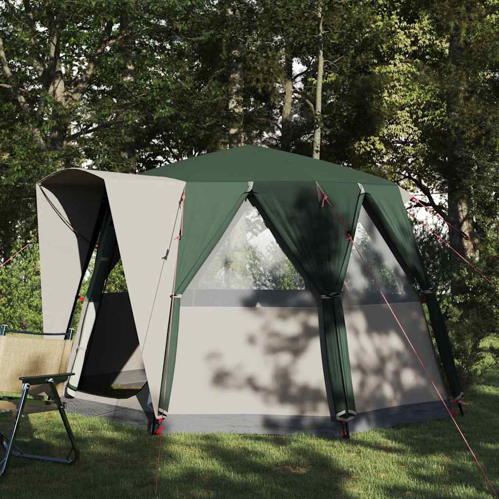 Hytte Telt For 3 Personer Grønn Og Hvit 320 X 320 X 203 Cm