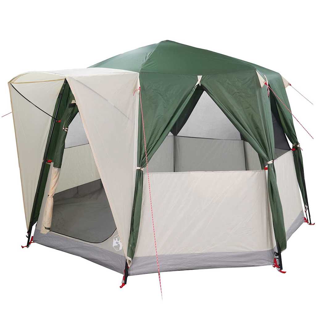 Hytte Telt For 3 Personer Grønn Og Hvit 320 X 320 X 203 Cm