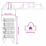 Tunnel Telt 5-Person Med Tak Grønn Og Hvit 805 X 405 X 211 Cm