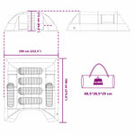 Tunnel Telt For 6 Personer Grønn Og Hvit 700 X 590 X 215 Cm