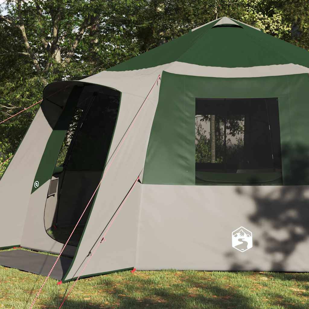 Hytte Telt For 12 Personer Grønn Og Grå 500 X 500 X 294 Cm