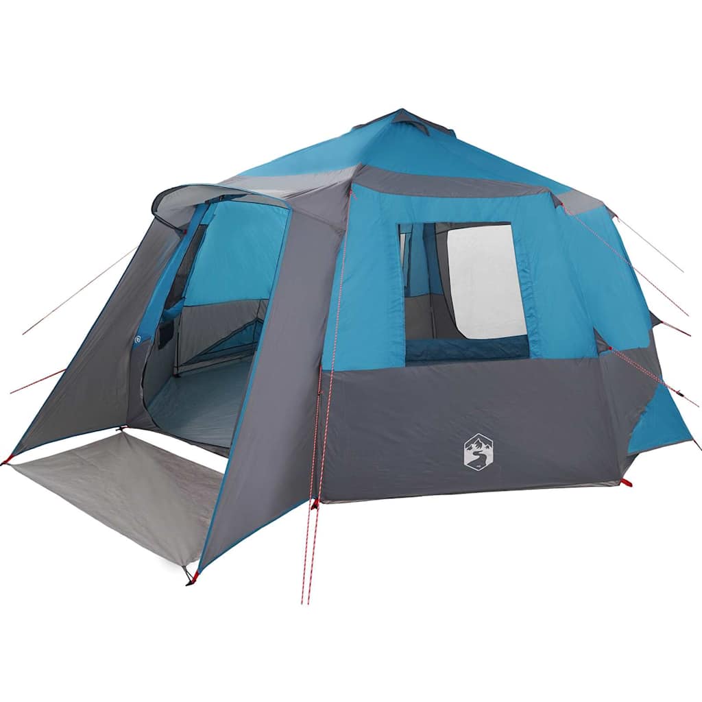 Hytte Telt For 12 Personer Blå Og Grå 500 X 500 X 294 Cm