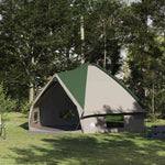 Teepee Tent 10-Person Med Tak Grønn Og Hvit 567 X 470 X 242 Cm